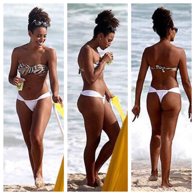 Sheron Menezes sempre linda de tomara que caia em tarde na praia